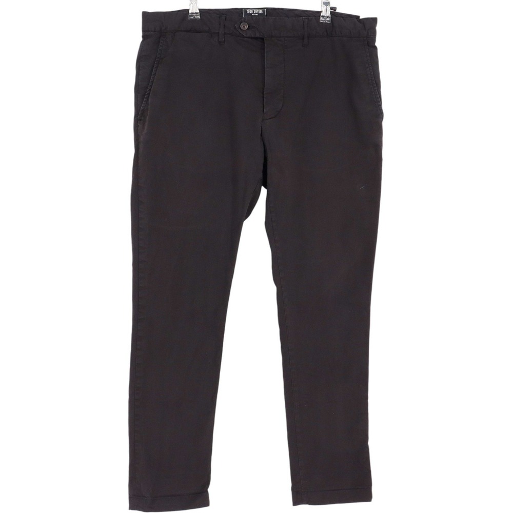 Todd Snyder Mens Slim Fit Chino Pants Size 33x32 Black Stretch Cotton Preppy